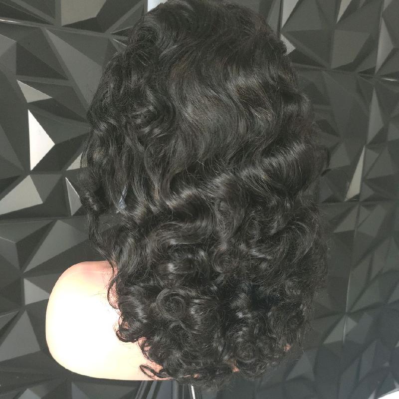 Natural black Loose Wave Human hair wig 300% Density 20inches 13x4 Transparent Lace Full Volume Packed Secure Fit Adjustable Straps Luxury Glueless, Pre-Plucked. curly human hair wig.