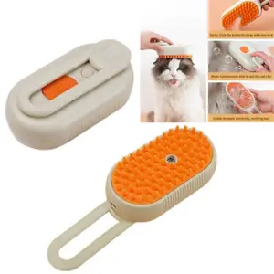 Portable Cat Steam Brush for Shedding Anti-Static Grooming Comb for Cats & Dogs Rechargeable Cat Brush with Steam Massage Cleaning Shedding Combing Self-Cleaning Pet Hair Remover Groomer Tools
