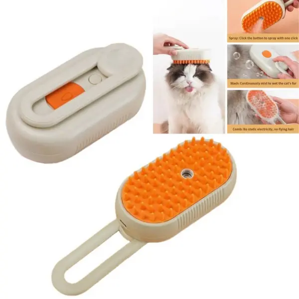 Portable Cat Steam Brush for Shedding Anti-Static Grooming Comb for Cats & Dogs Rechargeable Cat Brush with Steam Massage Cleaning Shedding Combing Self-Cleaning Pet Hair Remover Groomer Tools