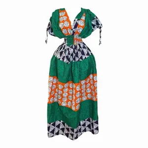 ADA V NECK SMOCKED DRESS
