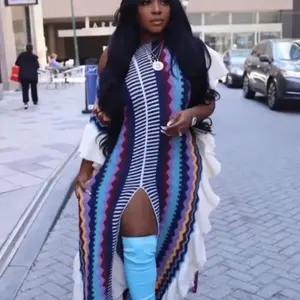 Multicolor Sweater print dress