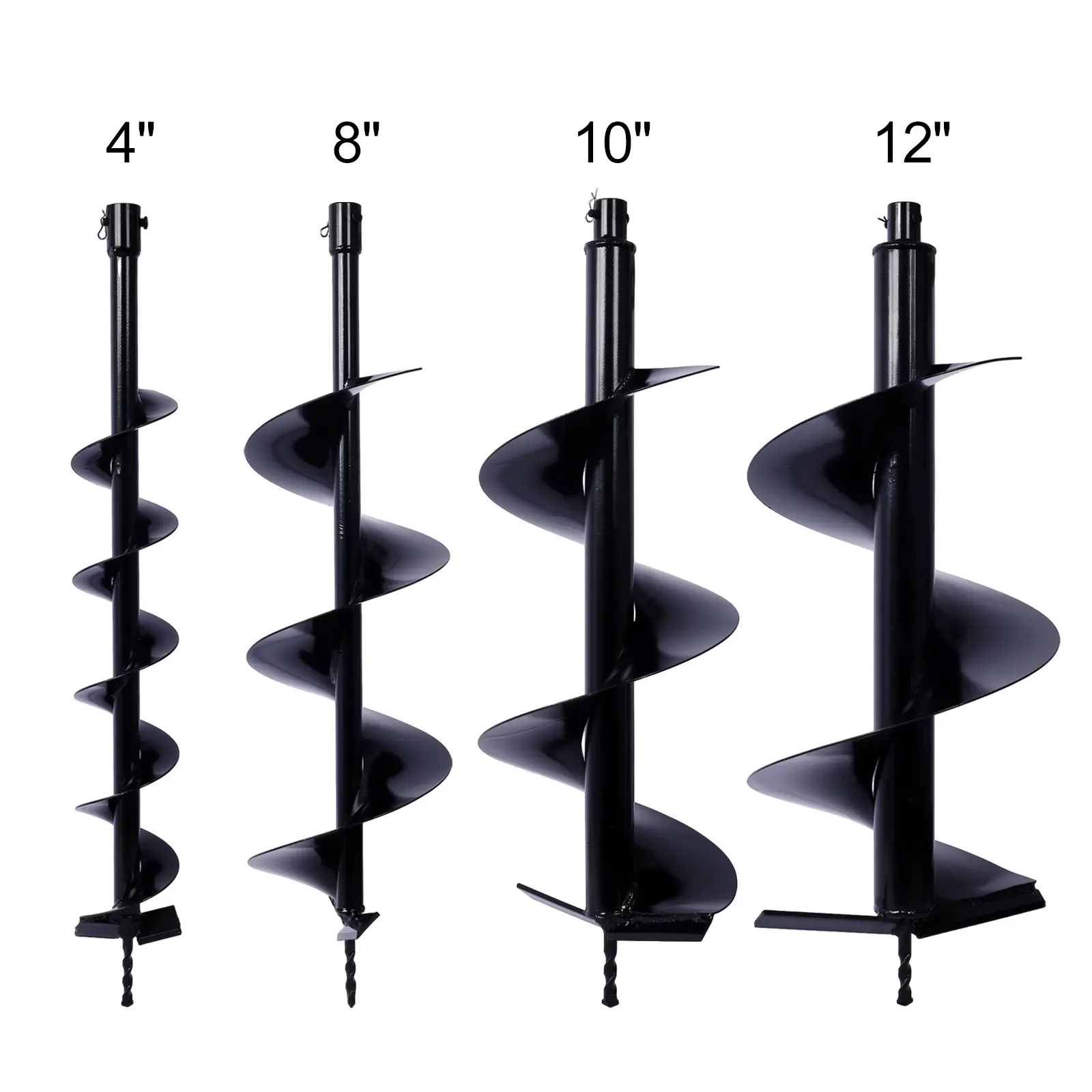 Hardware Auger Drill Bit for Planting Hole, Bulb Bedding Digging Post Hole Planting Tool for 3/4" Shaft Auger,Hole Digger Replacement Auger Bits Earth Auger Digging Bit 4IN+8IN+10IN+12IN