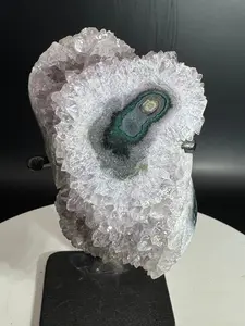 Amethyst Geode on Custom Stand Brazil 1.9 lbs