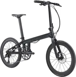 KABON Folding Bike, 20 Inch Carbon Fiber Frame with Carbon Wheelset 9 Speed Mini City Bike Foldable Bicycle