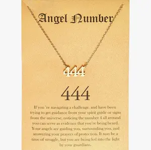 Ladies' Angel Digital Necklace, 18K Gold Plated 000 111 222 333 444 555 666 777 888 999 Necklace Numerical Jewelry Graduation Ceremonies Guardians