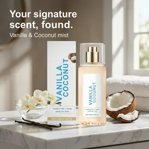 Long Lasting Vanilla Coconut Body Perfume Spray | Fresh Romantic Everyday Fragrance - Portable On-the-Go Body Mist Spray - Fresh Daily Body Fragrance elegant scentual floral fruit sweet Eau de Parfum natural  fragrance fruity gourmand fragrance e