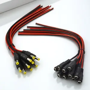 12V DC Power Connector Kit 5.5x2.1mm Male Female Plug Adapter Cable for LED Strips, CCTV Cameras, Drivers - 5/20/50 Pcs Universal Electrical Wiring Accessories