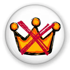 No Kings Graphic Pin Button, Retro Crown Symbol Pin Buttons - Fashion Accessories Pins, Gifts for Him & Her