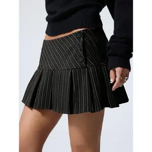 Women’s Pleated Striped Mini Skirt, Casual Daily Wear, Stylish and Comfortable, Perfect for Everyday, Casual Sporty Skirt, pleated skirts, Tennis Skirt