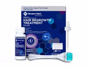 Member's Mark Extra Strength Minoxidil Topical Solution USP 5% Unscented Hair Regrowth Treatment for Men+ Roller, Complete Hair & Beard Growth Kit  (6 month supply)