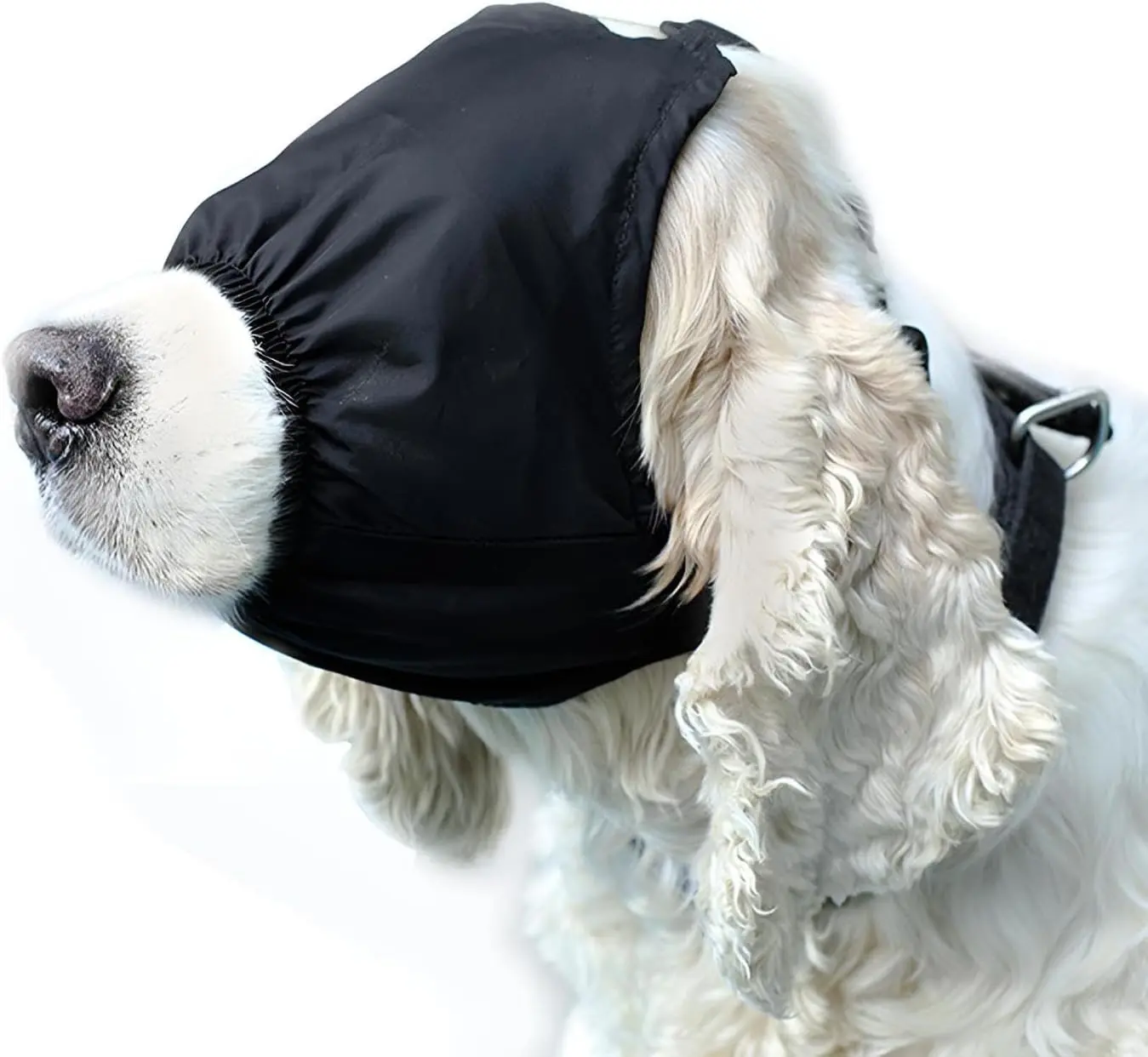 Dog Calming Cap Eye Mask Nylon Shading Pet Anxiety Mask Muzzle for Grooming Anti Car Sickness (Black,M)