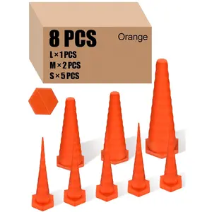 Hydraulic Oil Service Plugs Large Medium Small Sizes Multi Pack Rubber Drip Proof Hose Plugs Industrial Hydraulic Kit for Irrigation, 3 Sizes(8 Pcs,Orange)