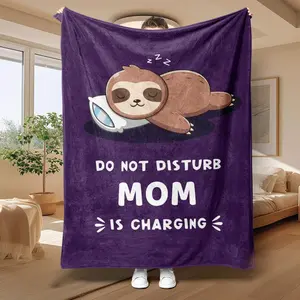 Sloth Pattern Blanket, Soft Comfortable Throw Blanket, Cool Bedroom Bedding Blankets, Warm Napping Blanket For Home Office Travel