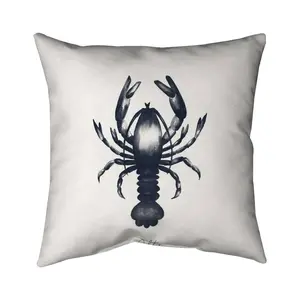 Begin Home Decor 5541-1616-AN479-1 16 x 16 in. Blue Lobster Bathroom Pillow - Animal Decor for Home