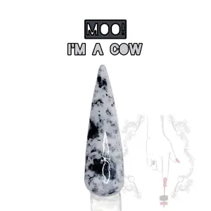 Moo! I'm a Cow | White & Black Foil Nail Dip Powder, acrylic powder for nail art, Marble Nails