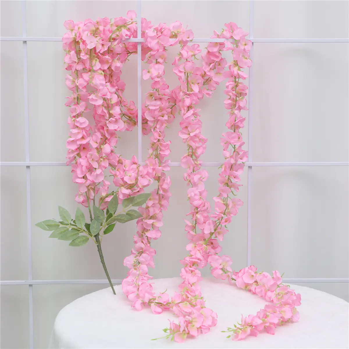 2.3M Realistic Artificial Wisteria Flowers Vines for Home Garden Outdoor Wedding Ceremony Decor