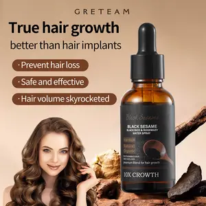 【FDA Hair Growth Essence】GreTeam  Black Sesame Ginseng Hair Care l Hair Loss Prevention Hair Care Prevent hair loss | Strengthen hair roots | Nourish dry hair | Scalp care | Natural and organic ingredients | Hair growth essence Suitable for men and women