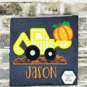Pumpkin Digger Embroidered Appliquéd Tee