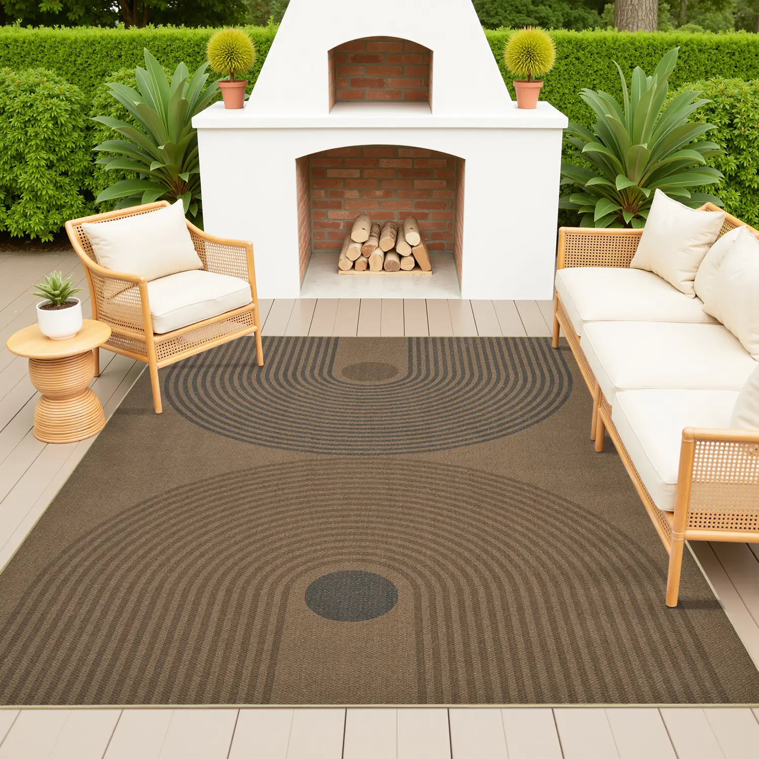 [CLEARANCE] MontVoo Outdoor Rug, Jute Washable Area Rug, Modern Woven Design, Non-Slip & Easy Care Outdoor Rug for Entryway Outdoor Use, Outdoor Mat f