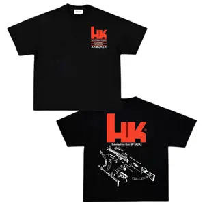 Mens Vintage HK Heckler & Koch Submachine Gun MP 5 A2/A3 Short-Sleeve Classic Casual Top, Menswear T-Shirt