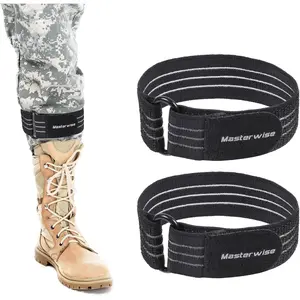 Adjustable Elastic Ankle Straps, Boot Straps for Cowboy Boots, Pant Leg Straps for Biking, Hiking, Fishing, Hunting, Traveling, Fits Men&Women (Black)