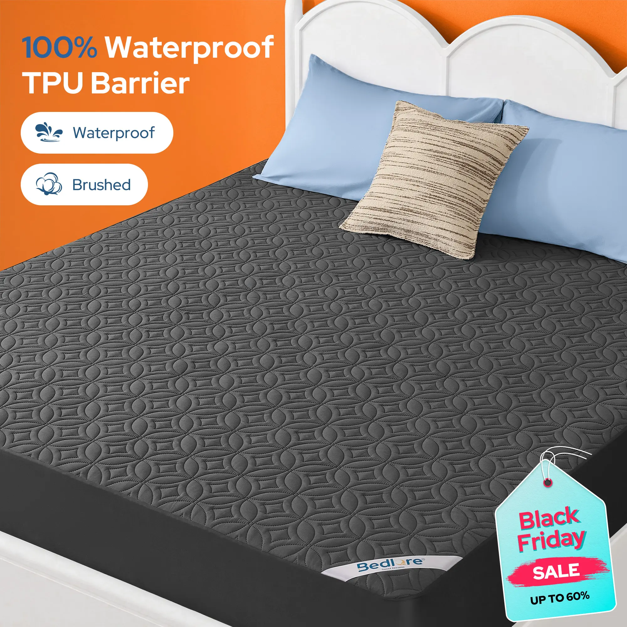 【BEDLORE】 Cooling Waterproof Deep Pocket Fitted Bed Sheets - Big Copper Coins Pattern Bamboo Mattress Cover, Soft, Breathable, Non-Slip, Wrinkle-Resistant, Fade-Resistant, Durable, Machine Washable, for Bedding, Bedroom (California King, Twin XL)