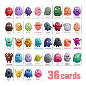 36 Pieces Monster Emotion Cards, Unique Expressions, Exaggerated Facial Features, Body Postures, Desktop Card Game Accessories
