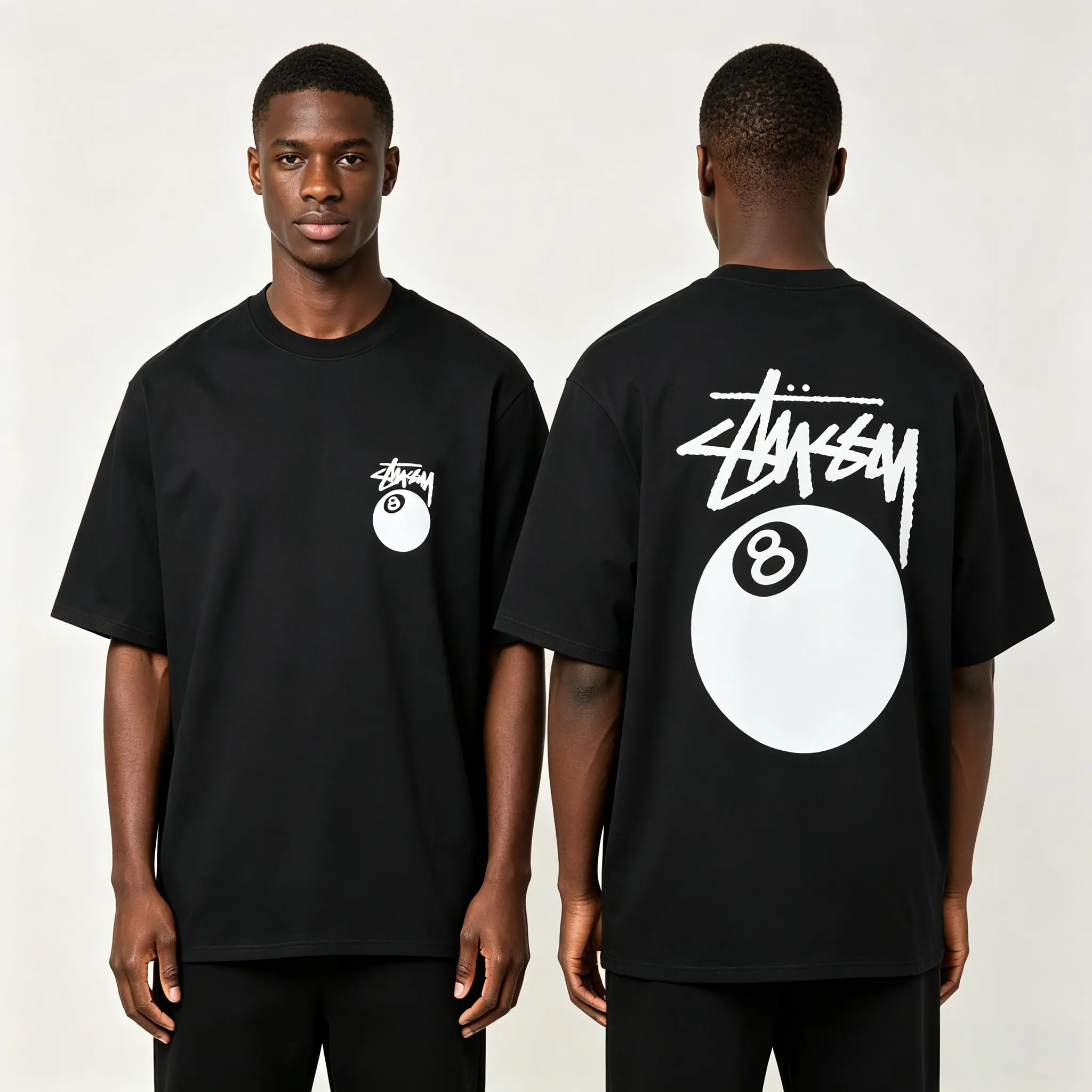 Stussy 8 Ball Short-Sleeve T-Shirt - Black Top 1905022-BLACK