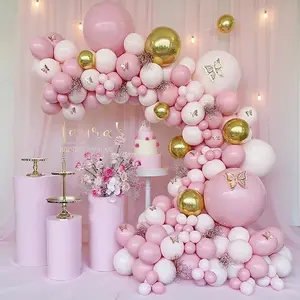 104-Piece Pink Balloon Arch Kit Vibrant Assorted Latex Balloons for Weddings Birthdays & Festivals Easy Setup Versatile Decor for Celebrations