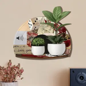 1pc Wooden Vinyl Record Wall Decor, Collage Art Album Posters Wall Storage Rack, Aesthetic Retro Record Decor for Bedroom Living Room Dorm, Music Lover Gift, Vinyl Decor Home Art Display Decoration