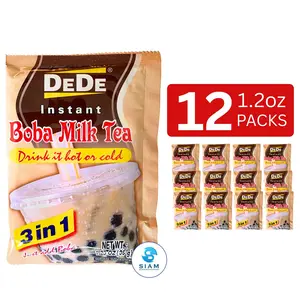 DeDe Instant Boba Milk Tea (12 packets-14.8 oz) ชานมไข่มุกพร้อมชง ตราดีดี