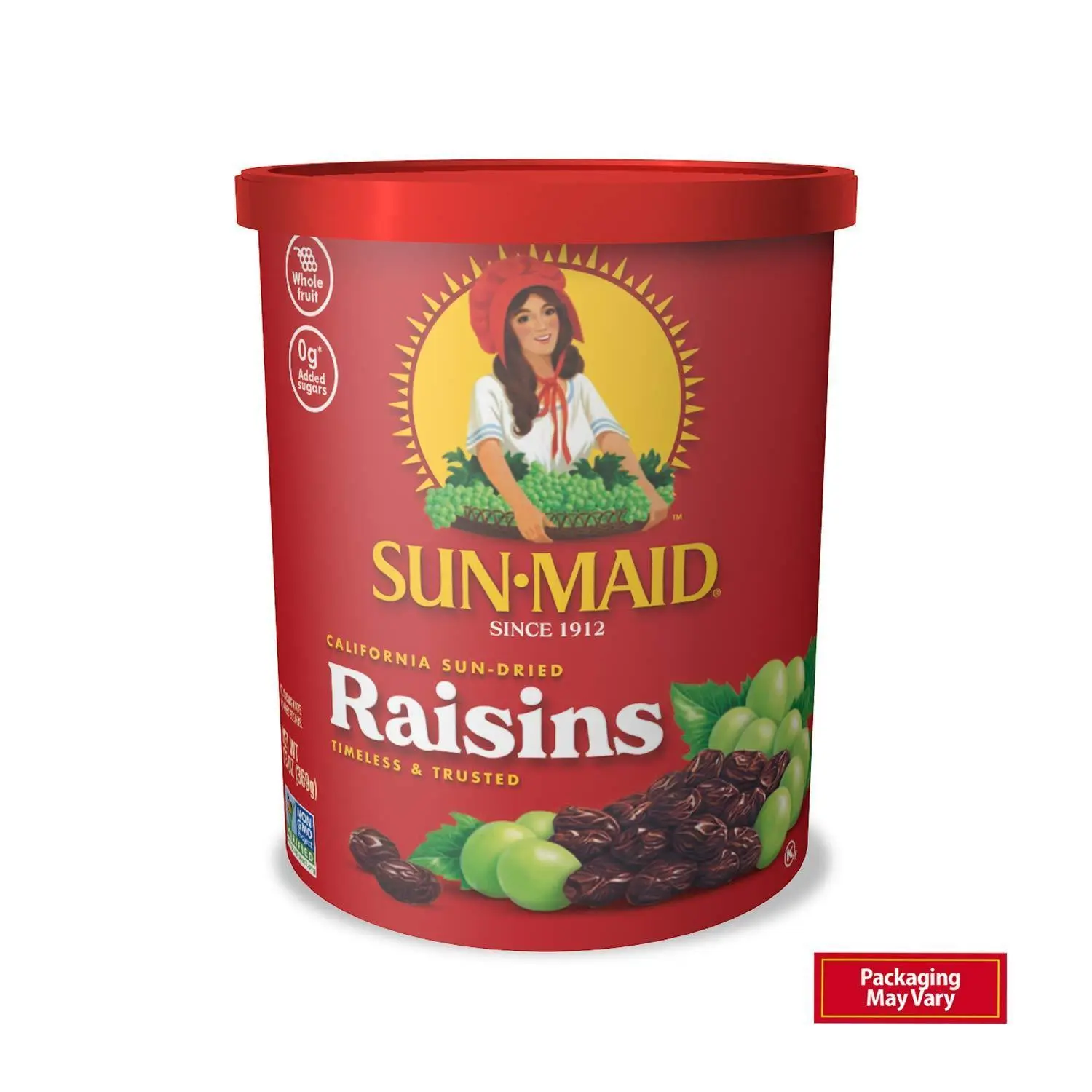 Sun-Maid California Sun-Dried Raisins - 13 oz Resealable Canister Dried Fruit Snack for Lunches, Snacks, and Natural Sweeteners