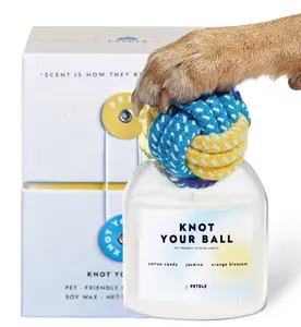 KNOT YOUR BALL - PETDLE Pet Friendly Candle | 8 oz 100% Soy Wax | Eliminates Pets Odor | Perfect Gift for Pet Lovers | Great Home Decor