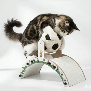 【SummerVibes】Sisal Soccer Ball Cat Scratcher, Interactive Indoor Cat Scratching Pad Toy