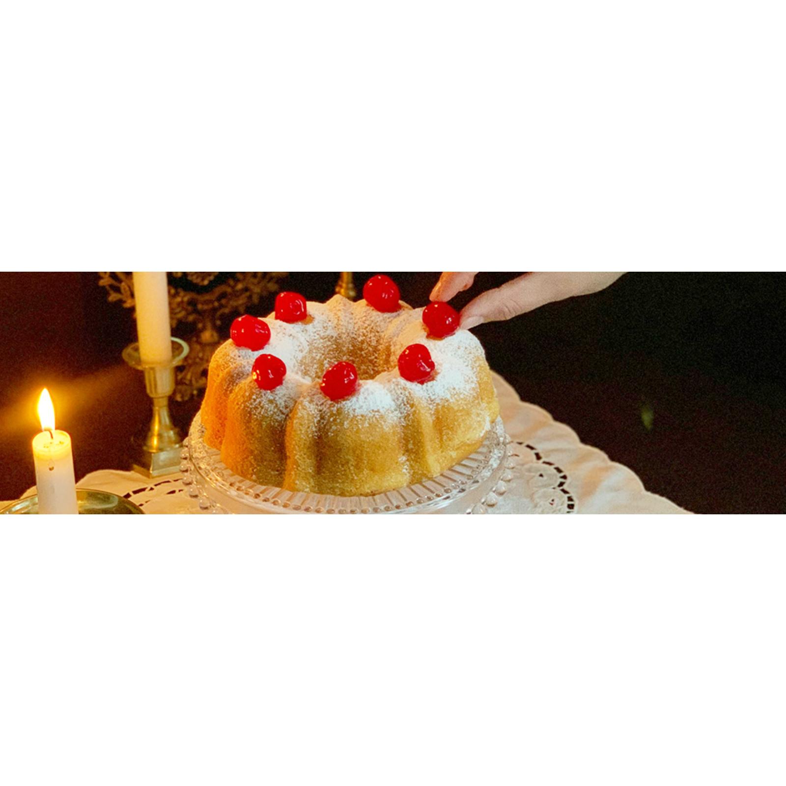 9.5" Non-stick Cake Pan Heavy Duty Carbon Steel Fluted Tube Round Baking Pan Buntz Pound Cake Mold for Jello Gelatin Chocoflan Flan