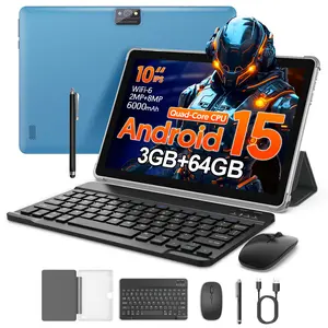 10 Inch Android Tablet, Latest Android 13 Tablet 3GB RAM 64GB ROM, WIFI Tablet, 2MP+8MP Camera, Stylus Without Electricity, 2 In 1 Tablet With Optional Keyboard, Case, Mouse, Stylus, Pen, Protective Case, Christmas gifts
