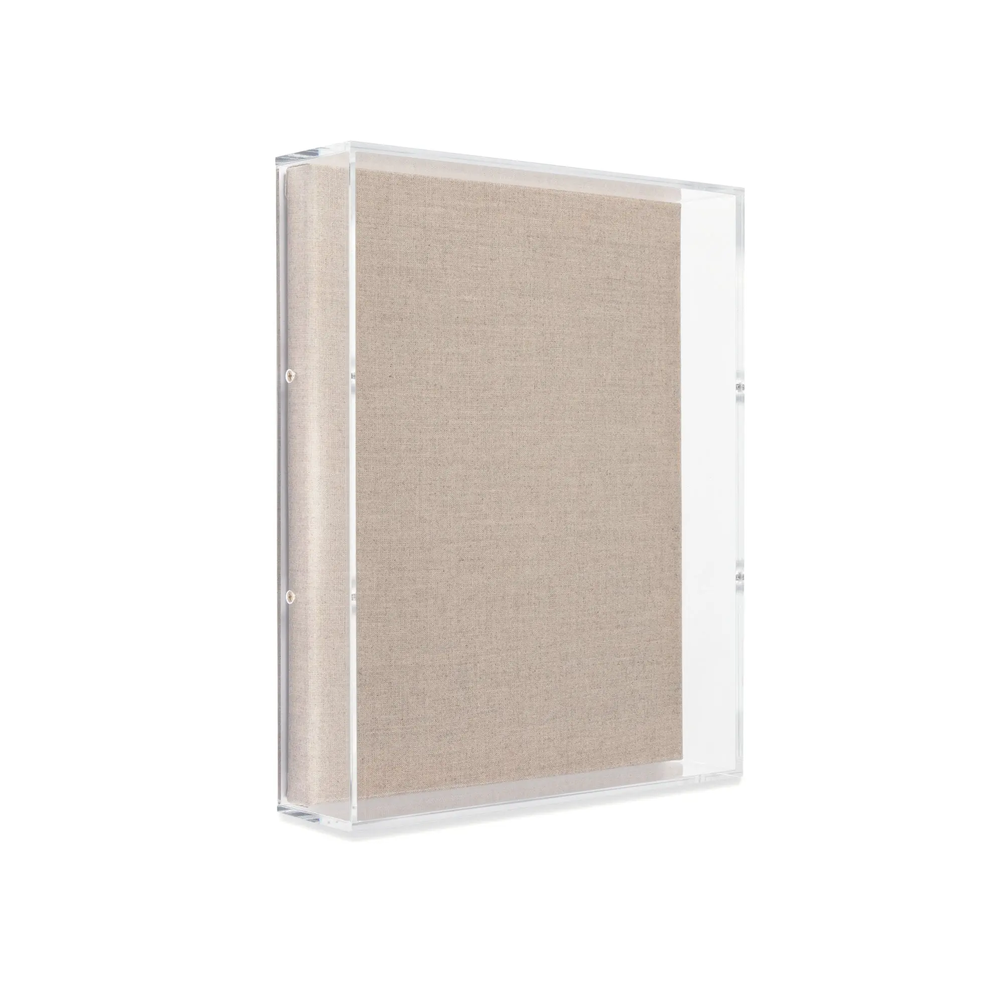 16" x 20" x 3" Modern UV-Grade Acrylic Shadowbox with Linen Canvas