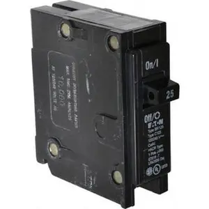 Eaton Cutler-Hammer 25 Amp, 120/240 VAC, 1 Pole, Plug In Type BR Circuit Breaker Thermal Magnetic Trip, 10 kA Breaking Capacity, 14-4 AWG BR125