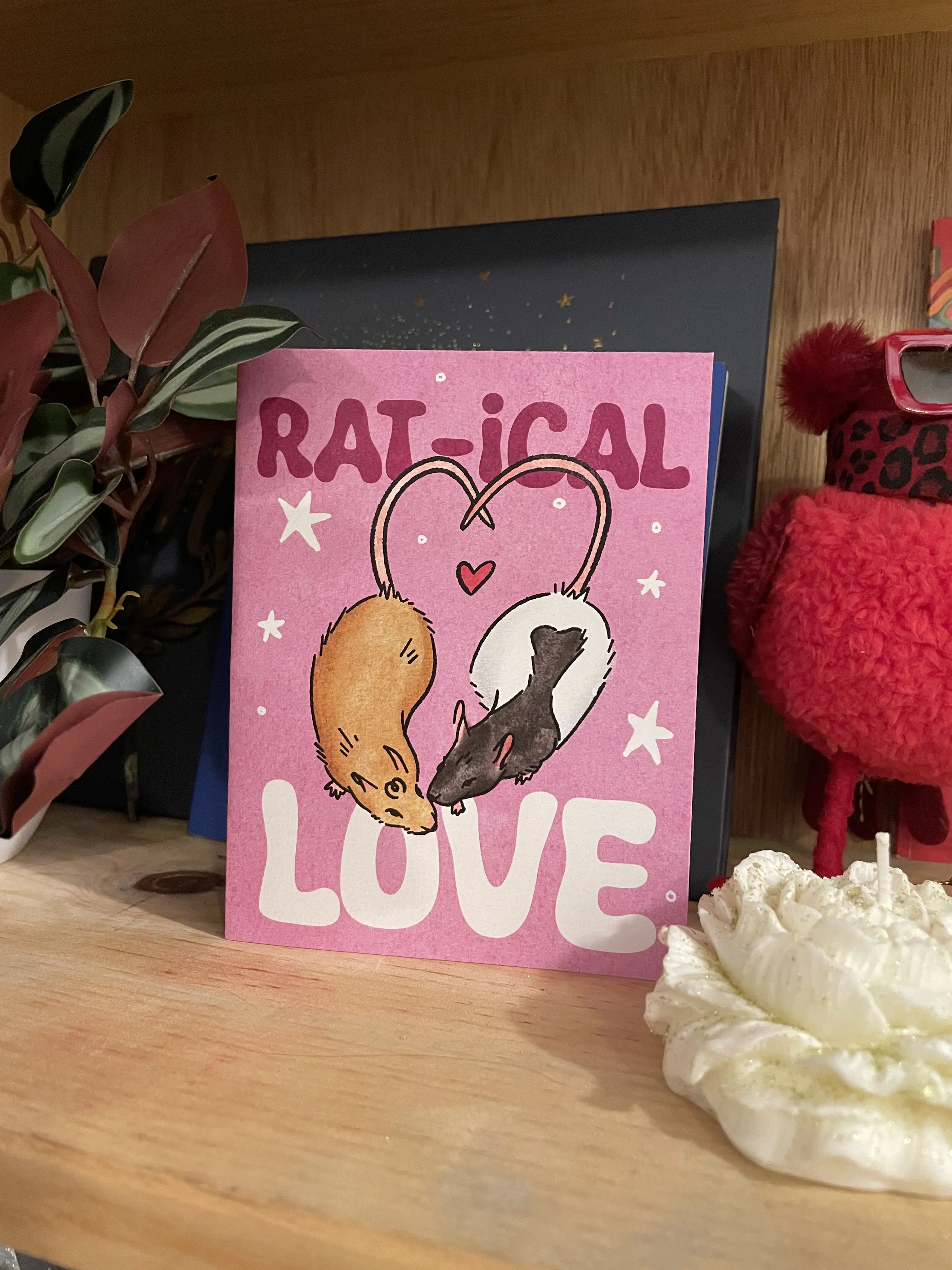 Ratical Love Valentines Card, Pet Rat Original Valentine cards, couple gift, 4x6 greeting card