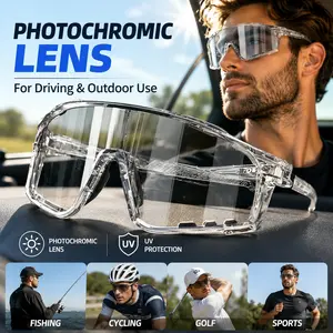 New Arrival: UV-Protective Sunglasses for Hiking & Cycling - Windproof, Changes color in response to UV intensity; the stronger the UV light, the deeper the color change.Sand-Resistant Sports Eyewear with Versatile, Stylish Photochromic Lenses