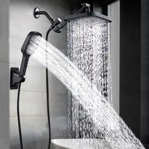 High Pressure Shower Head with Handheld Nozzle, 1 Set Retractable Shower Head with Bracket & Hose, Bathroom Supplies for Home Use