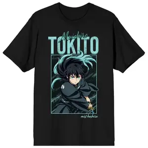 Anime Demon Slayer Muichiro Tokito Mist Hashira T-Shirt for Men Women Kids Japanese Manga Graphic Tee Cotton Streetwear Top