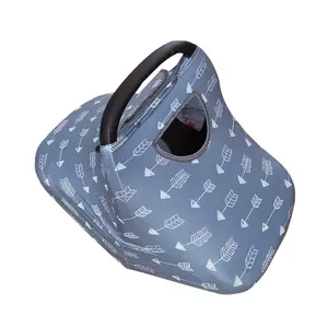 DODO NICI Car seat cover for baby, Stretchy 2 in 1 nursing cover and baby car seat cover, Grey Arrow