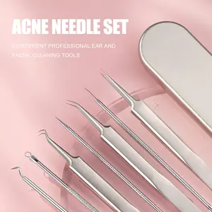 14 Counts Acne Needle Set, Practical skincare set for regular facial maintenance Skin Care Tools Stainless Acne Extractor