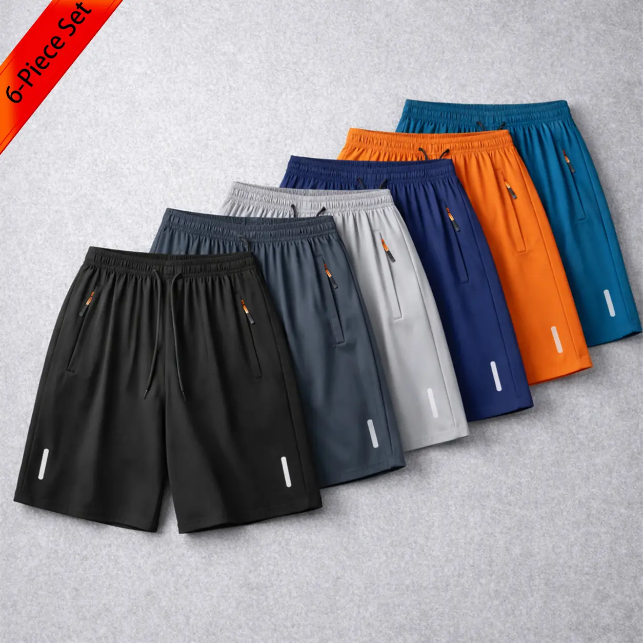 Black + Dark Gray + Light Gray + Dark Blue + Orang