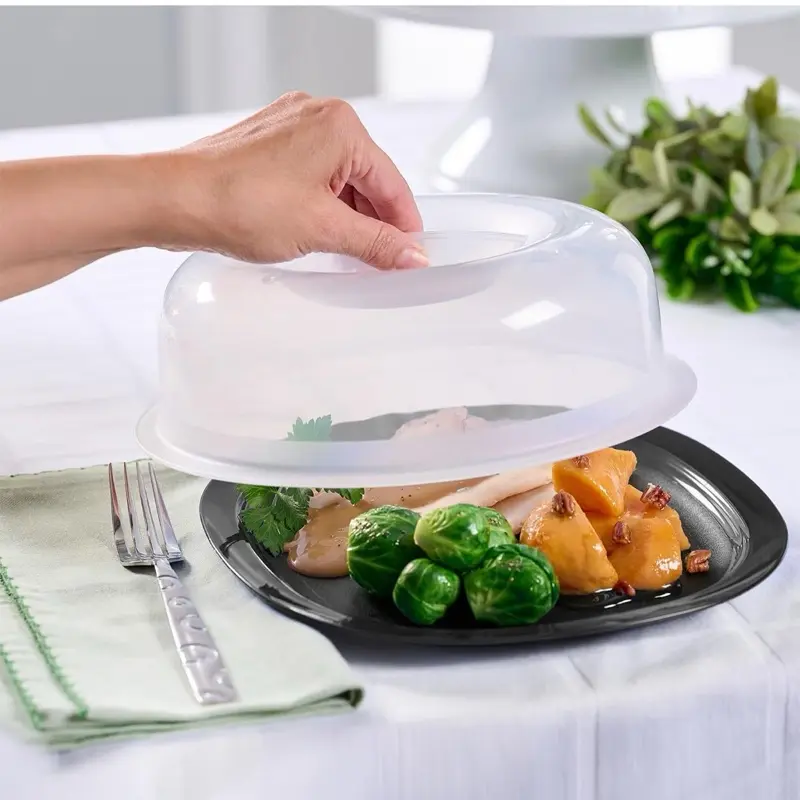 Microwave Food Cover Lid, BPA-Free Reusable Silicone Lid for Microwave Ovens, 9-inch Anti-Splatter Cover with Steam Vent