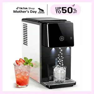 COWSAR Nugget Ice Maker Dispenser, Self Dispensing Pellet Ice Machine, 33lbs/24H, 15Mins Quick Ice Make, 33lbs Sonic Ice Storage, Ice Full Indicator, Self-Cleaning, Kitchen, Office,  Bar, Party
