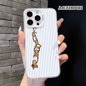 Shockproof TPU Smartphone Case - Durable Silicone Casing with Soft Finish, Hanging Monkey Designs, Compatible with iPhone 17/16/16 Pro Max/16 Pro/15/15 Pro/14/13/12/11 Devices, Protective Handheld Cellphone Accessory