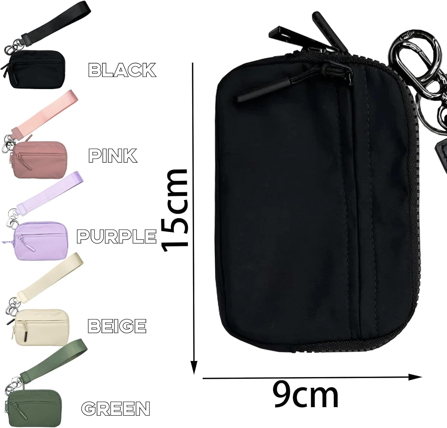 The Iris' Wallet 2nd Gen, 6×3.6" The Iris Pouch Wristlet, Zippered Card Case With Id Window/Hand strap