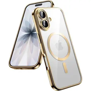 Shockproof Magsafe iPhone Case,Anti-drop Cellphone Protective Case, Total Protective Shockproof Mobile Phone- Clear with Camera Lens Protective Glass Cover for iphone17Promax 17AIR/16Promax/15Plus/14Promax/13Pro/12, 11 Pro Max,